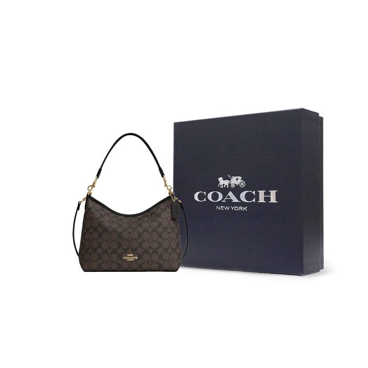 Coach Laurel 31 Commuter Large Capacity Detachable Shoulder Strap Signature Coated Canvas And Smooth Leather Slouch Bag Women Handbags CR149-IMAA8