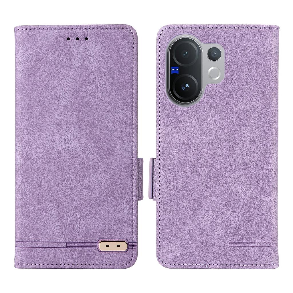 For Vivo V60 5G Case Leather Wallet Flip Phone Cover with Hardware Decor