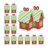 24Pcs Festival Holiday Candy Packaging Boxes Reusable Paper House Gift Containers For Christmas Decorations