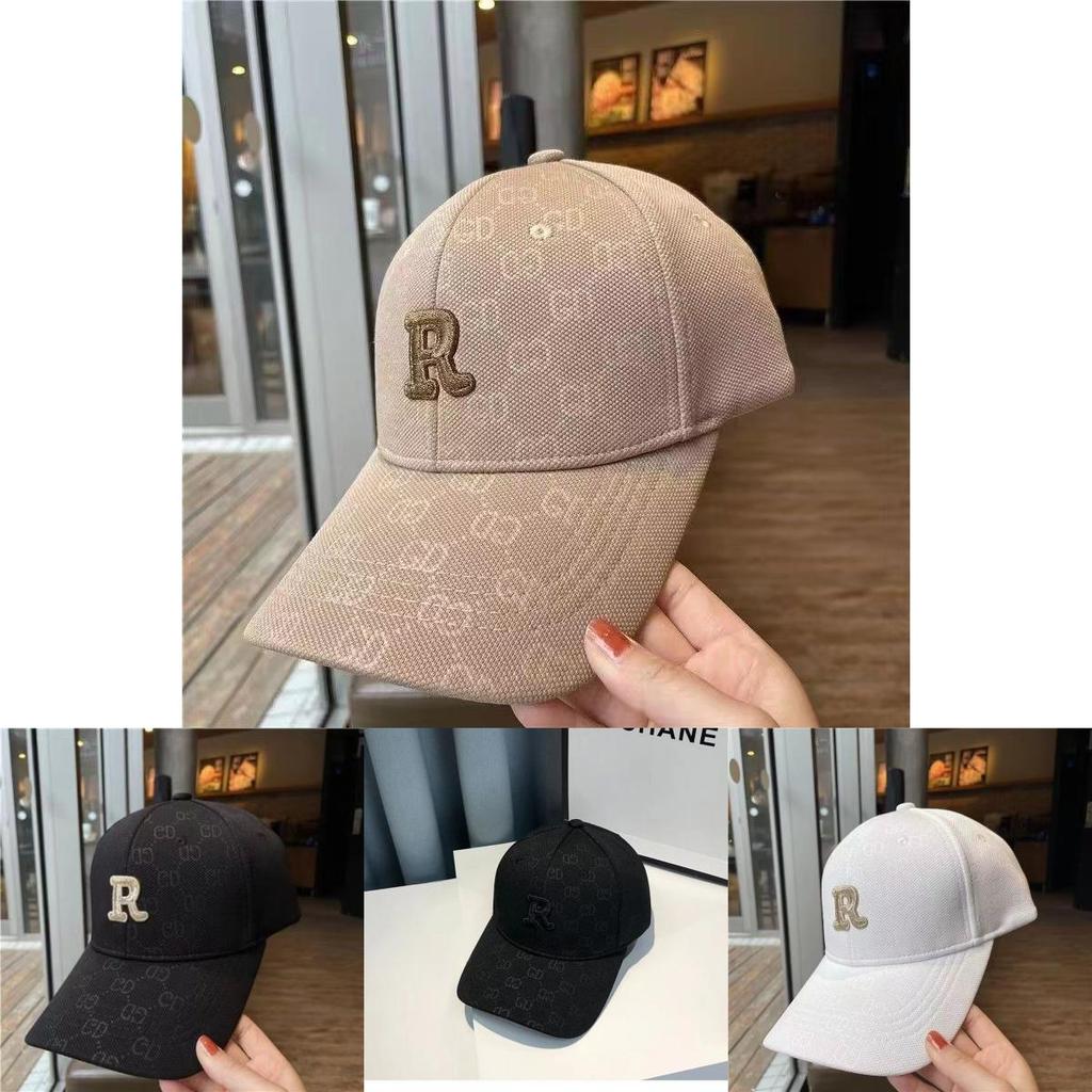 Baseball Cap With Embroidered R Letter For Outdoor Sun Protection Casual Wear
