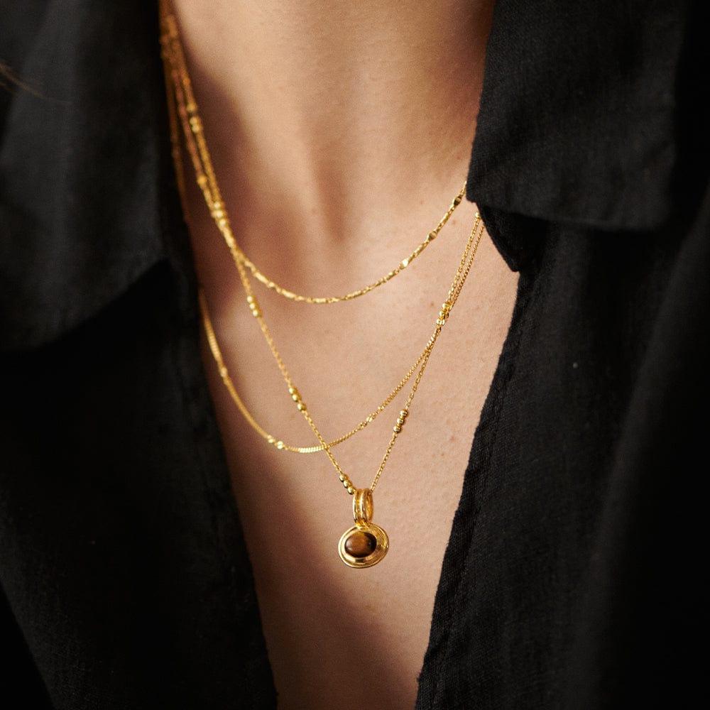 Collana multistrato impilabile con pietre preziose, Amazzonite, Giada Rosa e Perline di Rame
