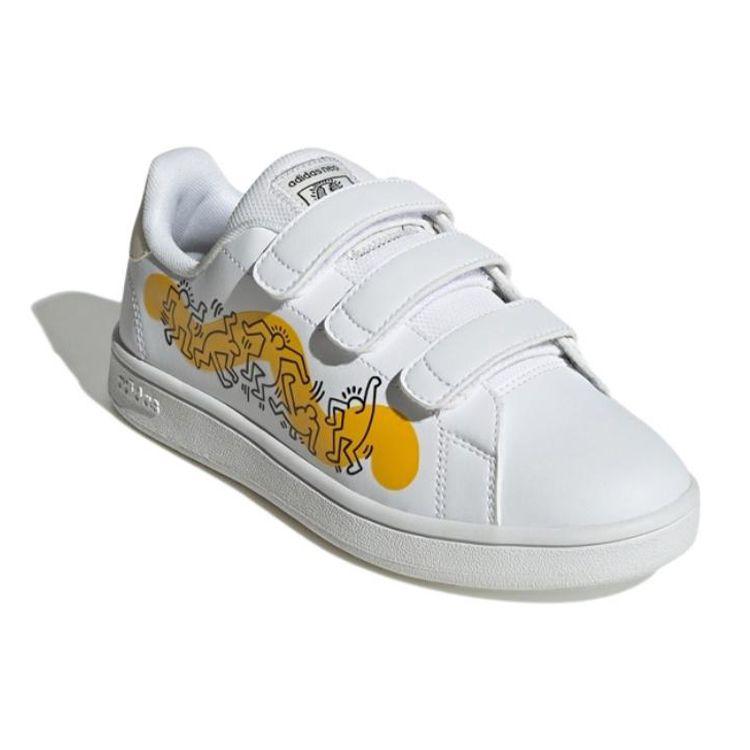 Adidas Keith Haring X  Neo Advantage Comfortable Slip-Resistant Durable Low-Top Skate Shoes Unisex Sneakers White GX3685