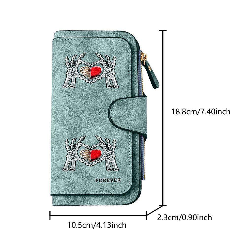 Heart-shaped Long Zipper Wallet, Large-capacity Card Holder, Unisex Clutch Bag, Stylish Zippered Coin Purse, Suitable for Daily Use, a Great Gift for