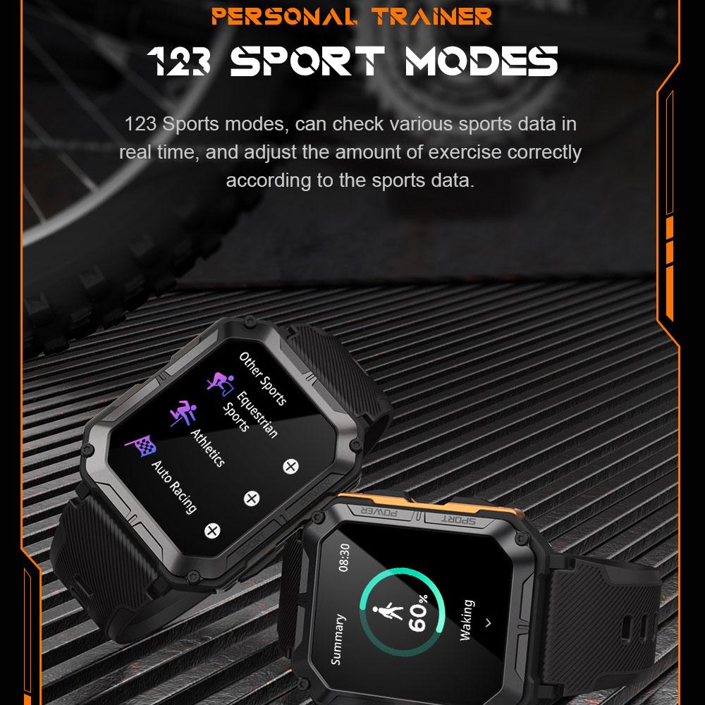 C20 PRO Smartwatch Mannen Bluetooth Bellen Buitensporten 1,83 inch Groot Scherm Spraakassistent Fitness C20Pro Smartwatch