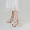 Sandals Women Fashion 2025 New Versatile Coarse Heel Roman Style High Heels Women Sandals Rear Zipper Summer Womens Shoes