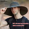 Men's 15CM Big Wide Brim Fisherman Hat Outdoor Waterproof Sun Hat Mountaineering Cap Fashion Hat Fishing Hats