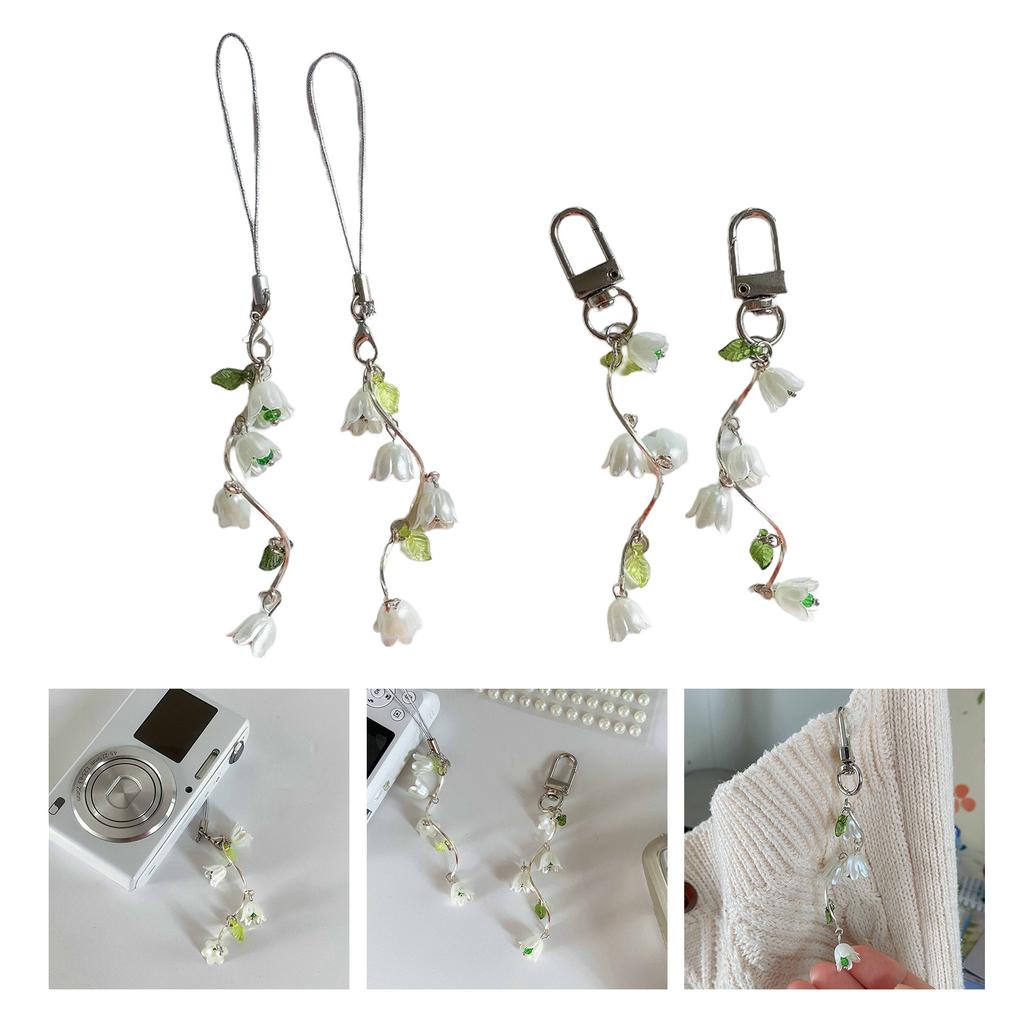 Elegant Vine Keychain Charm Stylish Phone Strap Handbag Accessory Sturdy Acrylic Alloy Assorted Colors for Daily Use