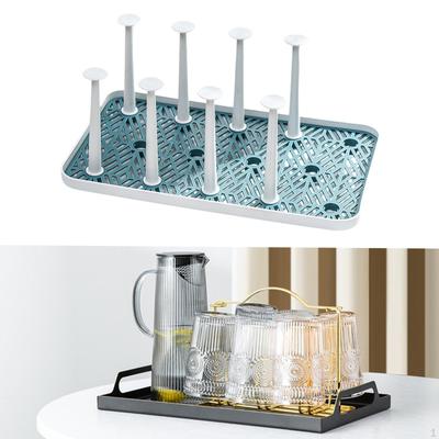 Cup Drying Rack Coffee Mug Portable with 8 Detachable Hooks Milk Bottle Dry Stand and