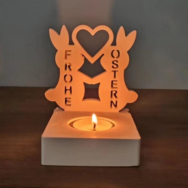 Easter Theme Candle Holder Molds with Base for Making Easter Decorations Candle Holder Tealight Holder