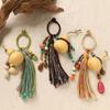 Handwoven Bottle Gourd Tassels Keychain with Natural Cotton Rope Symbolizing Fortunes Keyring Accessories