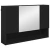 Bathroom Furniture Set with Door 4 Pcs Black Plywood and Metal