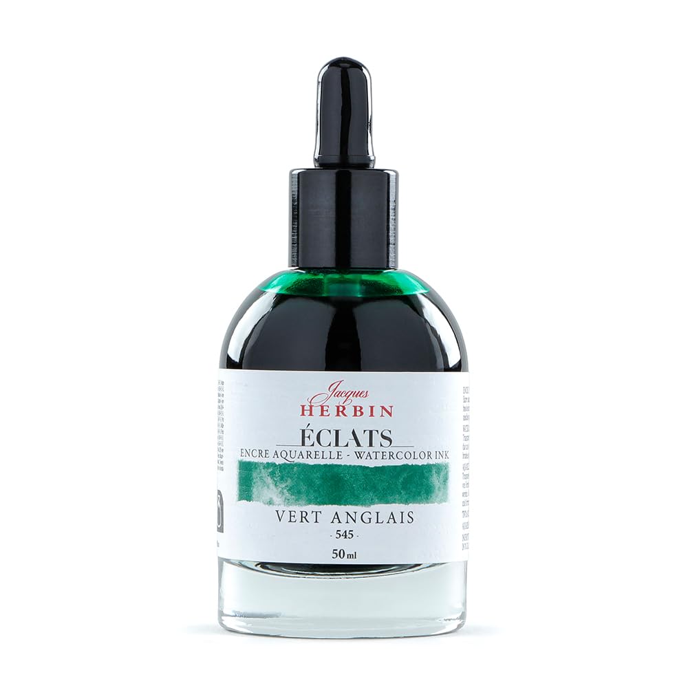 Herbin Eclat Watercolor English Green Ink, 50ml, (hb16545)