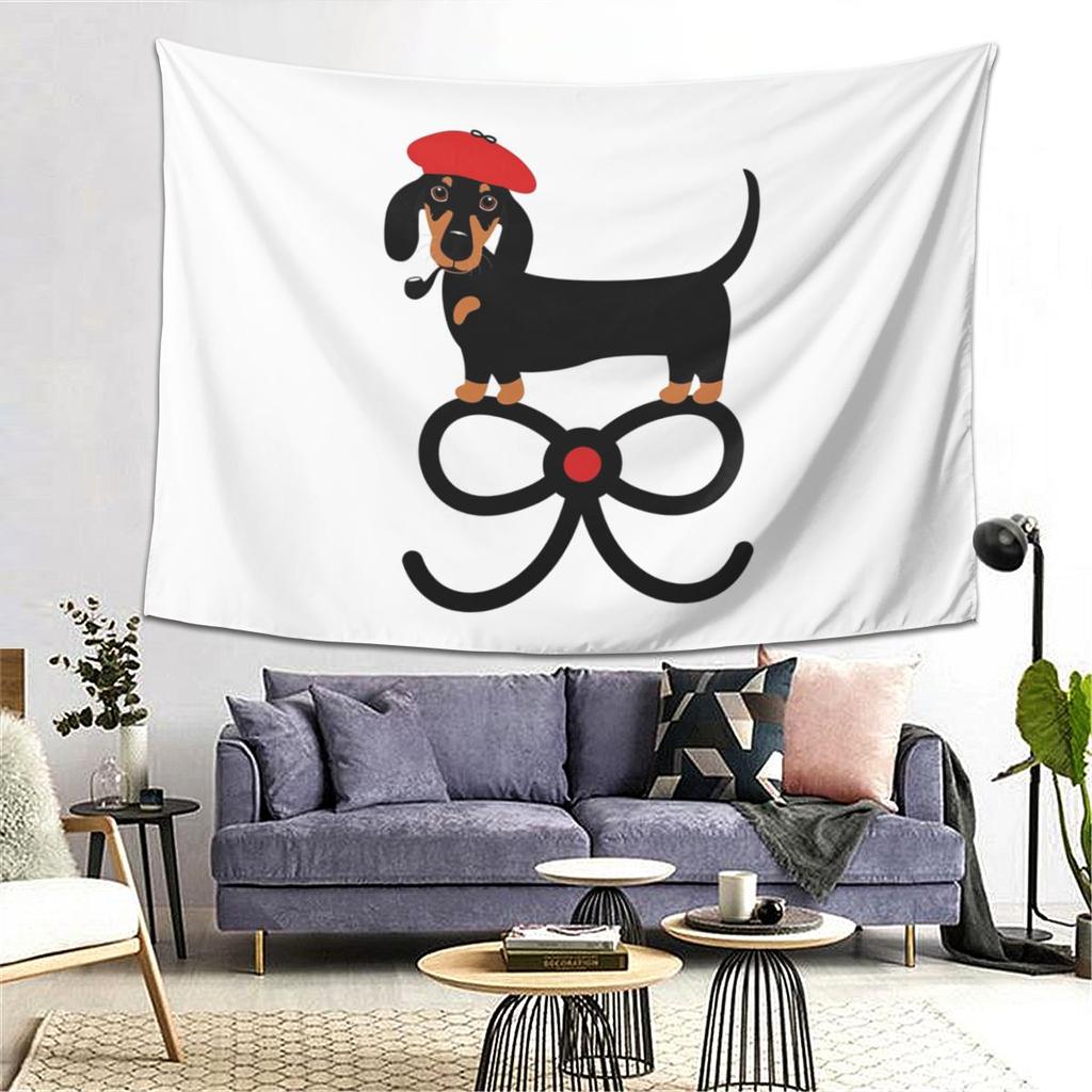 Dachshund Dog Tapestry Wall Hanging Aesthetic Home Decoration Tapestries for Dorm Room