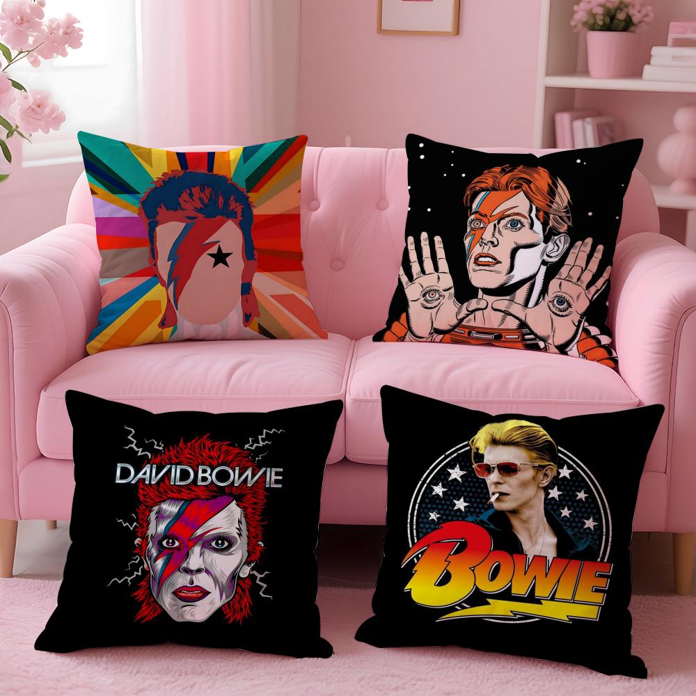 David B-Bowie Cushion Cover Short Plush Double-Sided Printing Home Machine Washable In Warm Winter Pillow Case