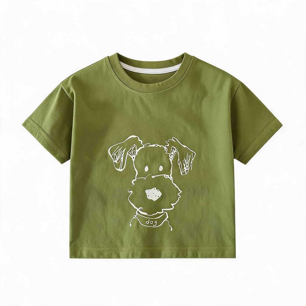 Kids Summer Cool Cartoon Puppy Short Sleeve T Shirt for Boys and Girls