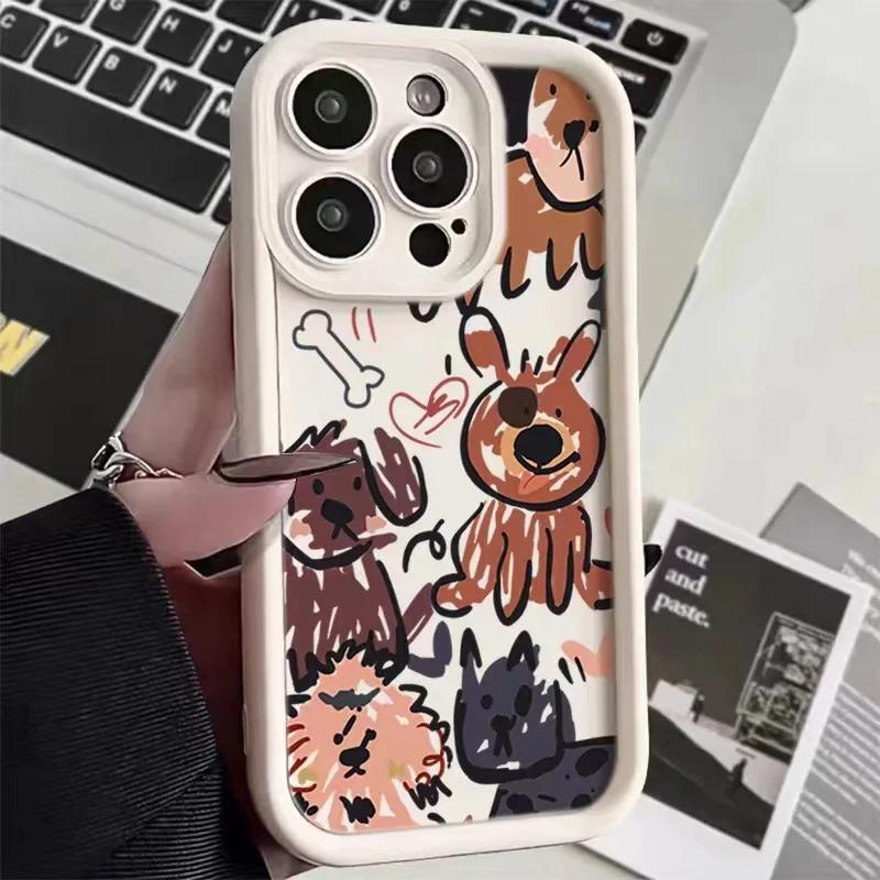 

Funny Cats Graffiti Dog Case For iPhone 11 Case iPhone 15 17 16 Pro Max Cases iPhone 14 13 12 Pro Max XR X XS 16e 7 8 Plus Cover For iPhone XR