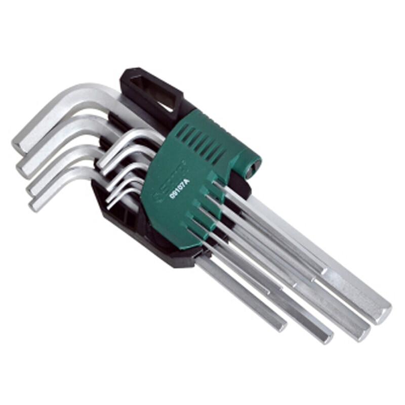 SATA 09107A 9-Piece Extra-Long Hex Key Wrench Set