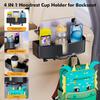 Car Headrest Cup Holder for Back Seat Organizer for Type-c/Lightning Retractable Charging Cables Multi- Hanging Snack Storage Box with Strong Hooks