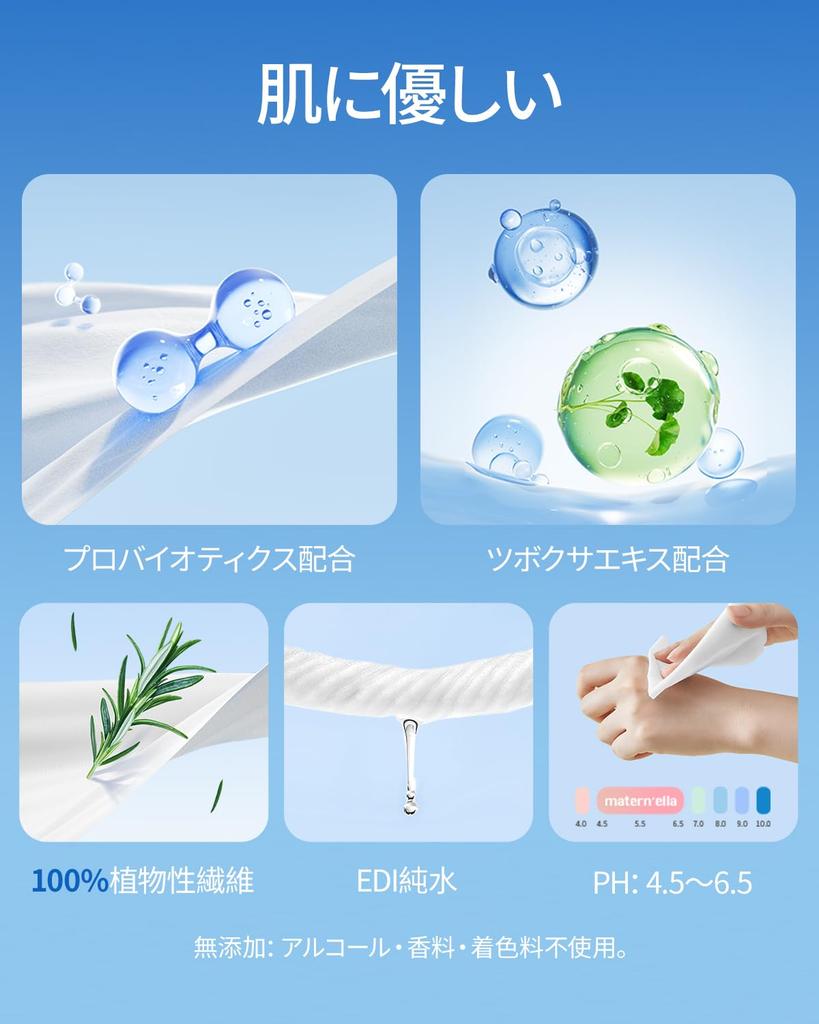 Flushable Wet Made with Pure for Adults and Highly Mildly 80 with for Caregiving matern'ella Wipes, Wall-Mounted, 99% Water, Children, Moisturizing,