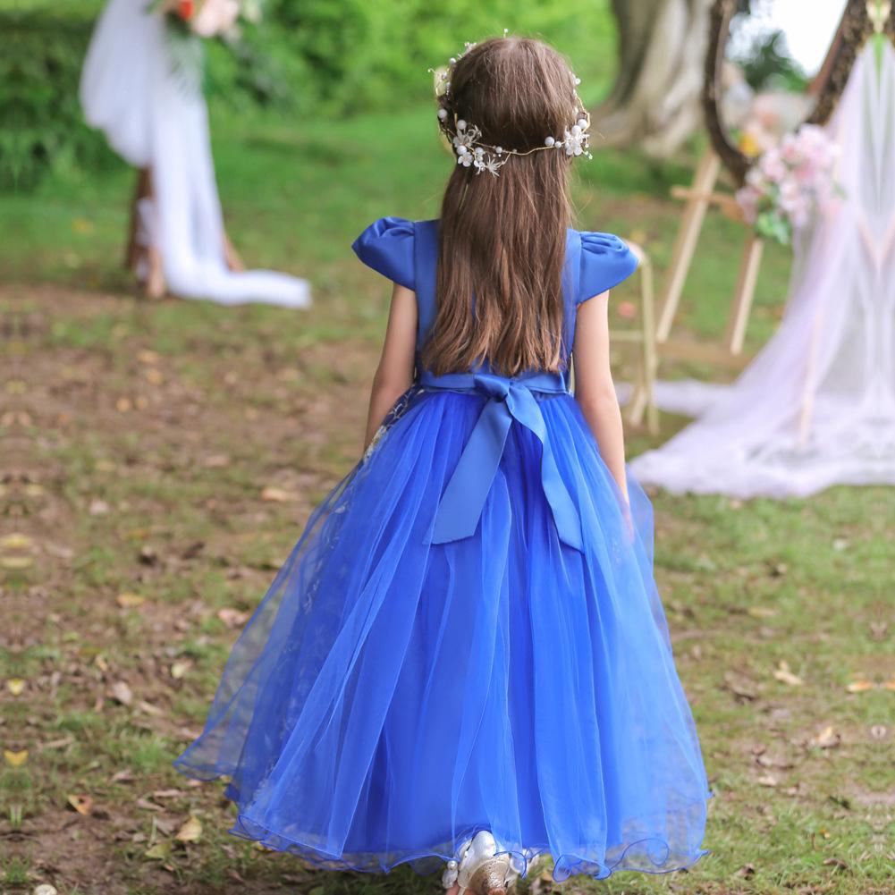 Children's Dresses Princess Dresses Middle and Large Children Wedding Dresses Girls Long Mesh Tutu Skirt Party and Banquet Dresses
