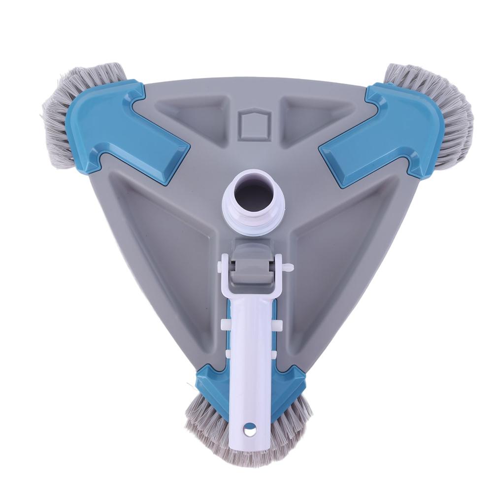 Pond Cleaning Brush Vacuum Cleaner Head Triangle Shape with Side Brush Suction Head Brush Cleaner Universal Pool Maintenance China Mainland