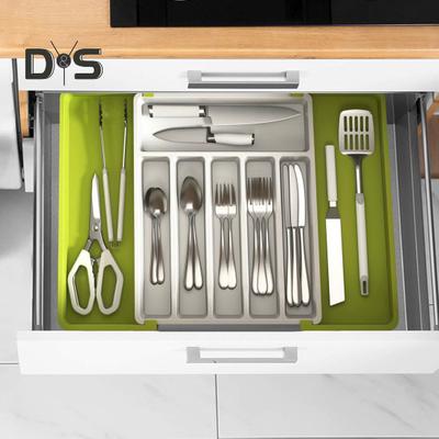 Organizzatore per Cassetto Portaposate Retrattile Senza BPA Grande Capacità Facile da Pulire Vassoio Espandibile per Utensili