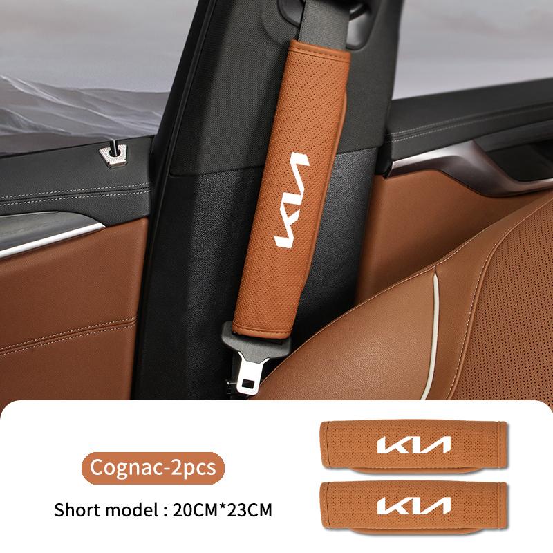 ABF3 Leather Car Seat Safety Belt Soft Protector Shoulder Strap Pad For KIA Sorento Stinger Soul Spectra Niro Cadenza Sephia