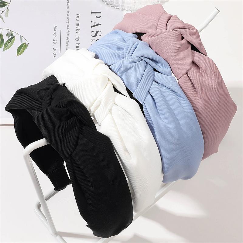 Minimalistische Damen Stirnbänder Einfarbiges Köpergewebe Geknotete Haarbänder für Damen Mädchen Lässig Einkaufen Reisen Kopfschmuck Accessoires
