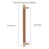 Cabinet Door Handle 224MM Hole Pitch Lther Brass Light Luxury Cupboard Bar Pull Handle for Home Wardrobe Drawer