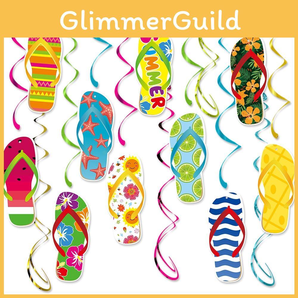 Summer Party Hawaii Decorations Spiral Flip Flops Hanging Decoration Beach For