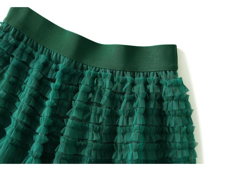 Fairy White Tulle Pleated Long Midi Skirt for Women - Spring/Autumn 2024 Collection.