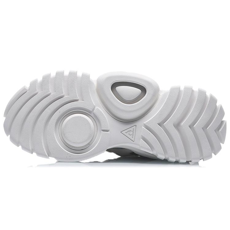 Li Ning Rekindled Comfortable Slip Resistant, Abrasion Resistant, Lightweight Low top Chunky Sneakers Unisex White Gray AGBQ102-1