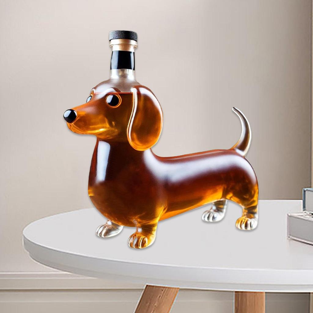 Whiskyflasche Dackel-förmige Alkoholfasche für Likör Tierstatue Dekanter Regal Weindispenser Ornament für Esszimmer