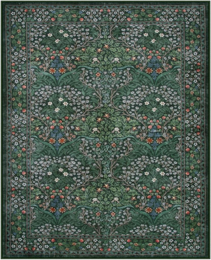 Pink Living Room Carpet Large Machine Washable Carpets Bedroom Bedside Floor Mat Home Decoration Bohemian Flower Non-Slip Rug