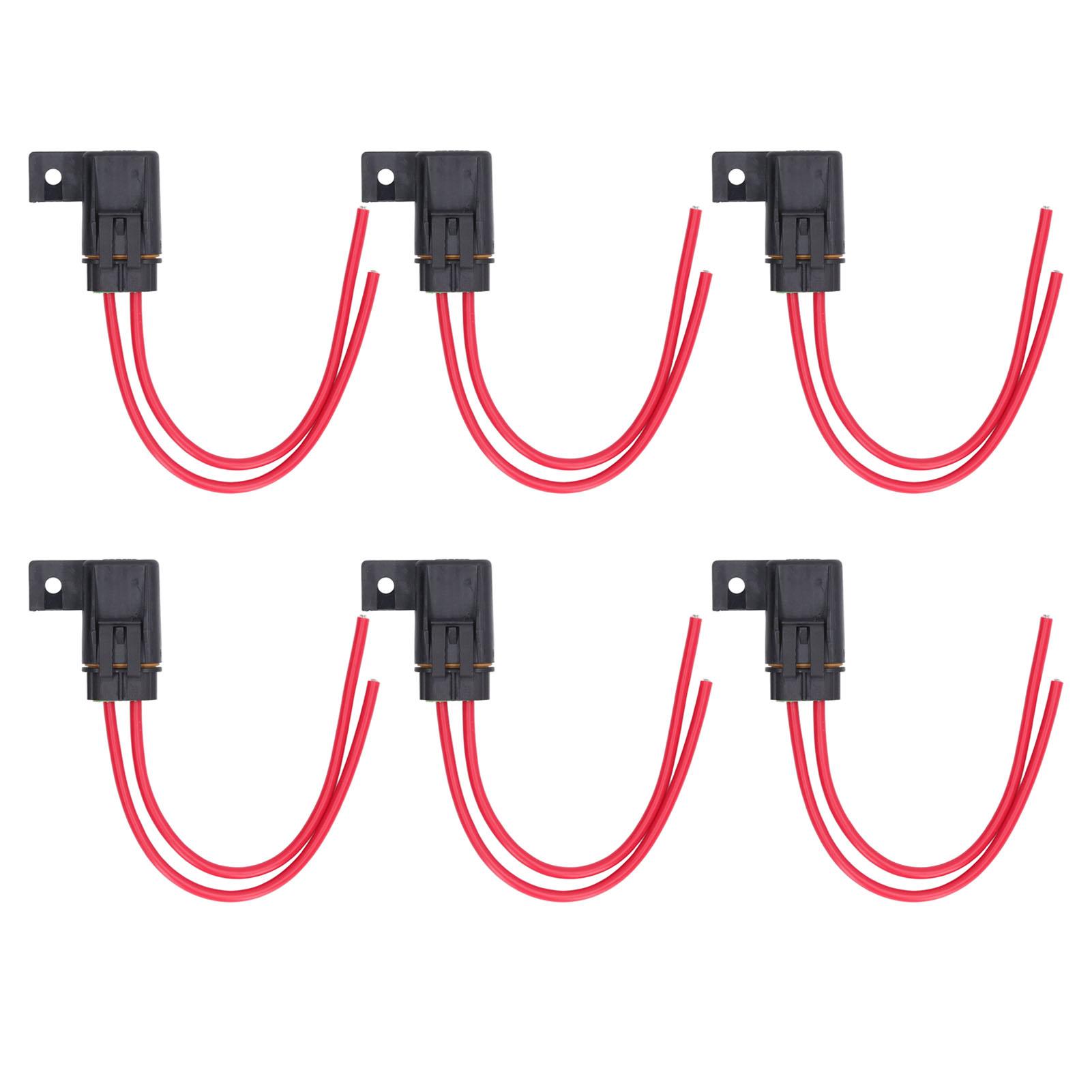 

6 шт. Встроенный держатель предохранителя IP66 Водонепроницаемый 12AWG 30A Жгут проводов с ножевыми предохранителями для лодки, автомобиля
