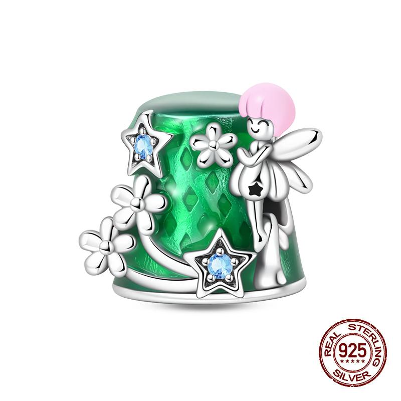 

Original Charms Fixed Clamp Beads Copper Flower Fairy Beads Elf Pendant Fit Necklace Bracelet Women Jewelry Gifts