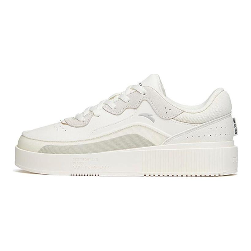 Anta Life Collection Abrasion Resistant Breathable Low top Skateboard Shoes Women's White Gray 922148031-1