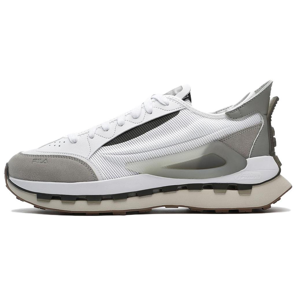 Fila Km Fabric Synthetic Leather Nubuck Leather Nylon Comfortable Wear-Resistant Low-Top Casual Shoes Men sneaker Fila-White F12M333103FWD