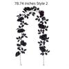 Reusable Artificial Black Rose Vine Flexible Spooky Gothic Wreath  Staircase Handrail
