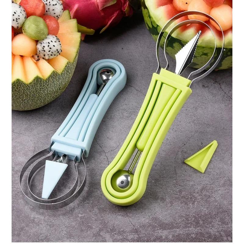 3 stk Vannmelonskivekutter Skje Fruktutskjæringskniv Kutter Fruktfat Fruktgraver Masseparator Kjøkken Hjem Gadgets Verktøy