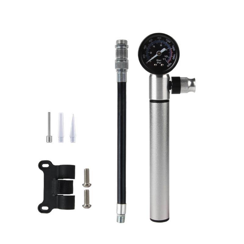 160PSI Road Bike Pump Portable Compacts Hand Air Pumps Inflator with Gauge Bicycles Tire Inflator Cycling Accessories