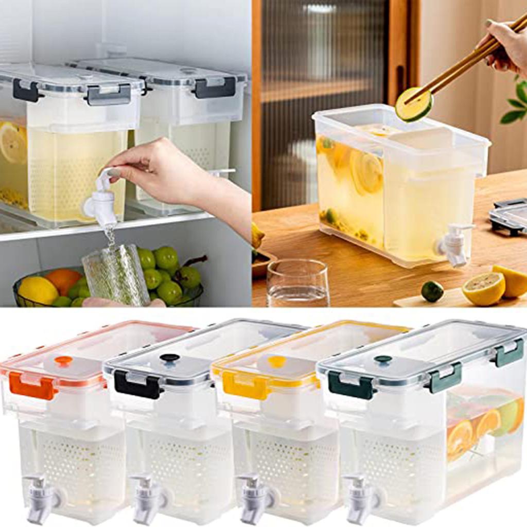 Drehbarer Kaltwasserkessel Sommerhaushalt Mit Wasserhahn Kühlschrank Setzen Fruchtsaft Limonade Teekanne Beständig Gegen Hohe Temperaturen Tee Eimer