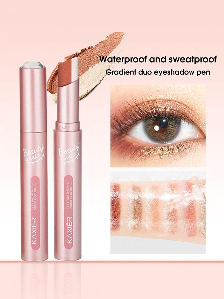 Waterproof Double Eye Shadow Stick - Gradient, Sweat-proof, and Smudge-proof Makeup Tool for Easy and Long-lasting
