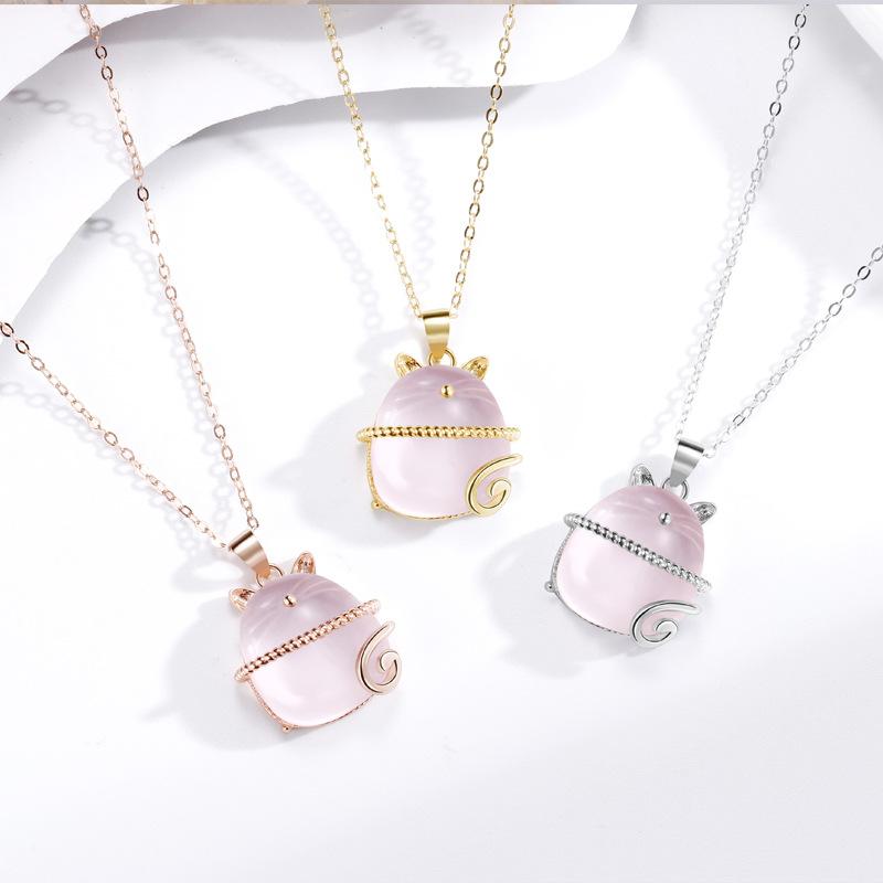 Chinchilla Necklace Female Personality Versatile Niche Exquisite Design Sense Lucky Cat Necklace Gift Female