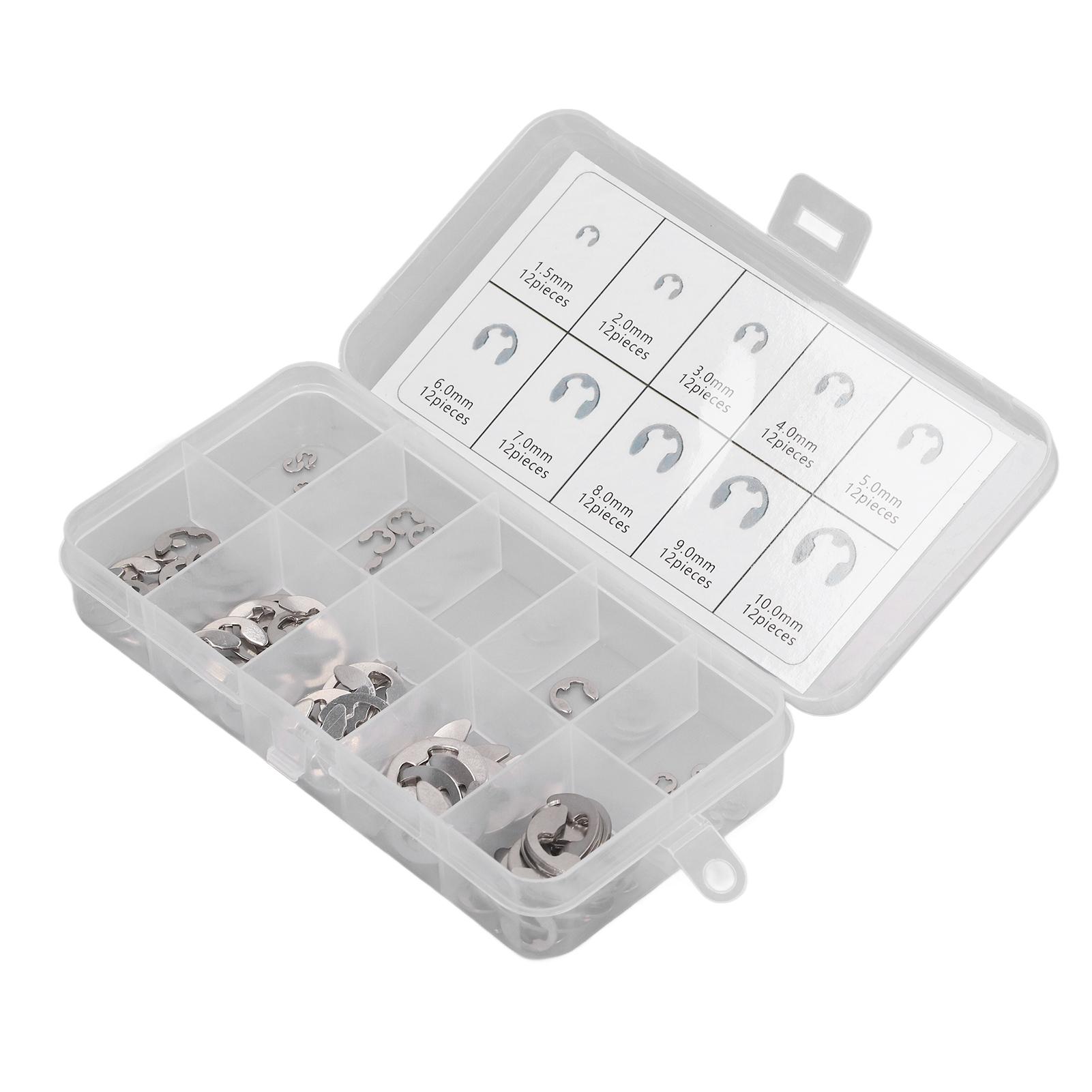 

Набор стопорных колец E-clip 120 шт. из нержавеющей стали 304 для подшипников