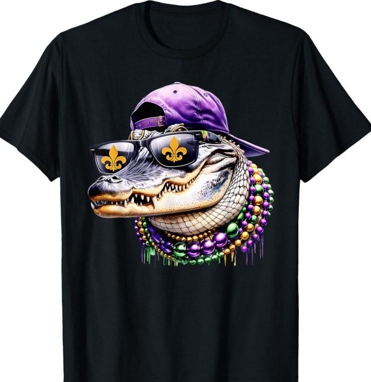 cute, Mardigator Mardi Gras Alligator Costume Mardi Gras Unisex T-Shirt S разноцветный