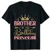 Fashion Birthday Princess Girls Party T-shirt Family Gathering Matching Sibling Tees Kids Adult Clothing Crown Graphic Y2k Tops
