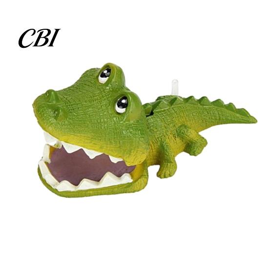 Aquarium Accessory Air Bubbler Crocodile, Resin Crocodile Decoration Bubbler, Green Pump Fish Tank Ornament for Shrimp Betta