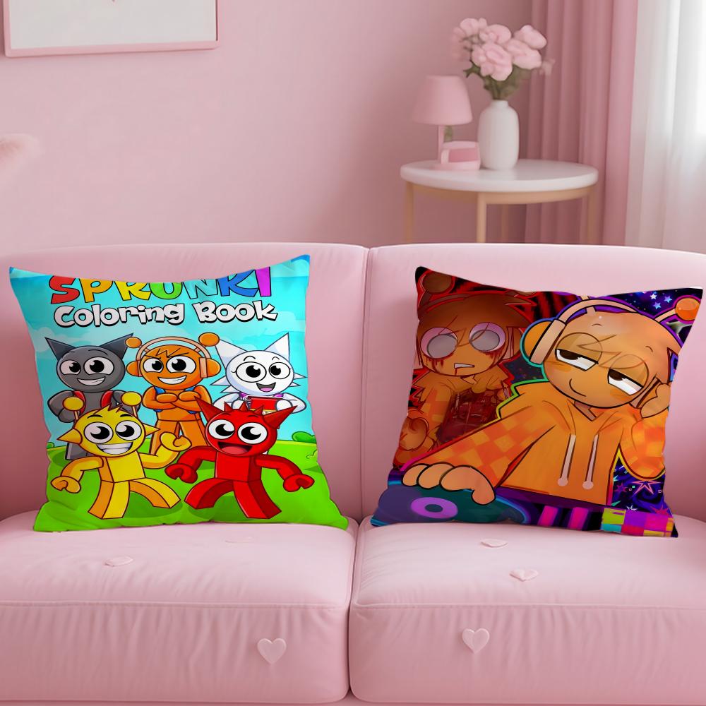 Popular Game Character Sprunki Cushion Cover Comfortable Reversible Pillow Cover Ideal For Car Sofa Bedroom & Beyond