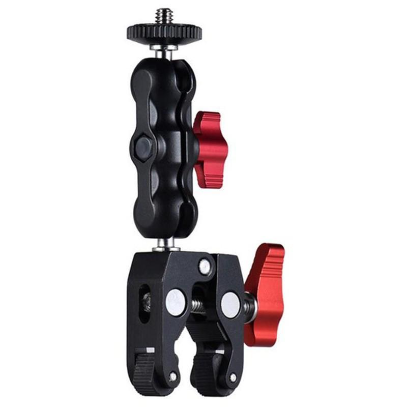 In-Stock Universal Metal Double Ball Head Mini Arm & Strong Crab Claw Clip Holder